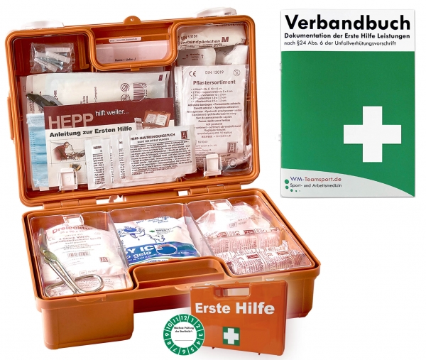 Erste Hilfe Kasten mit aktueller DIN/EN 13157 für BÜRO & BETRIEBE + 90°-Arr. - B-WARE